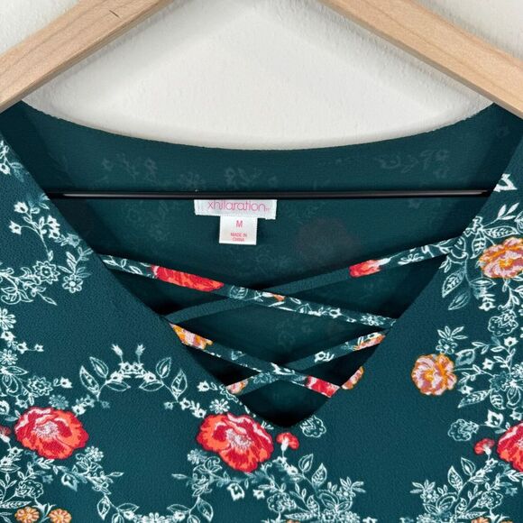 Xhilaration Womens Floral Dress Size M Tunic Long Sleeve Lined Casual Summer‎ - Picture 2 of 5